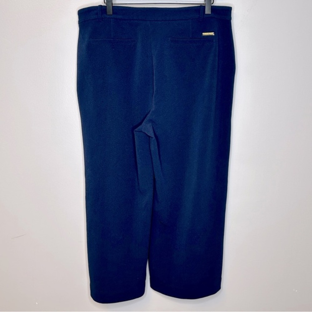 Michael Michael Kors Women’s Wide Leg Cropped Navy‎ Blue Pants Size 14 - Picture 3 of 10